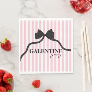 Galentine gang Friend Valentine Black Bow Napkin