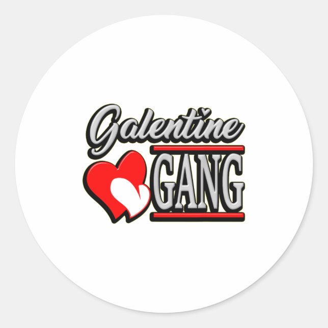 Galentine Gang Funny Valentines Day With The Gir  Classic Round Sticker (Front)