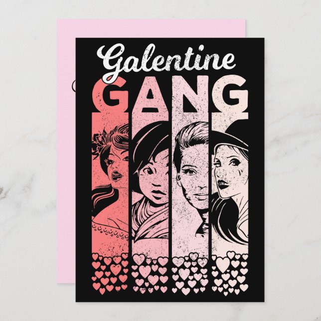 Galentine Gang Vintage Valentines Female Faces (Front/Back)