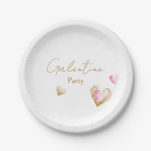 Galentine Party Heart  Paper Plate