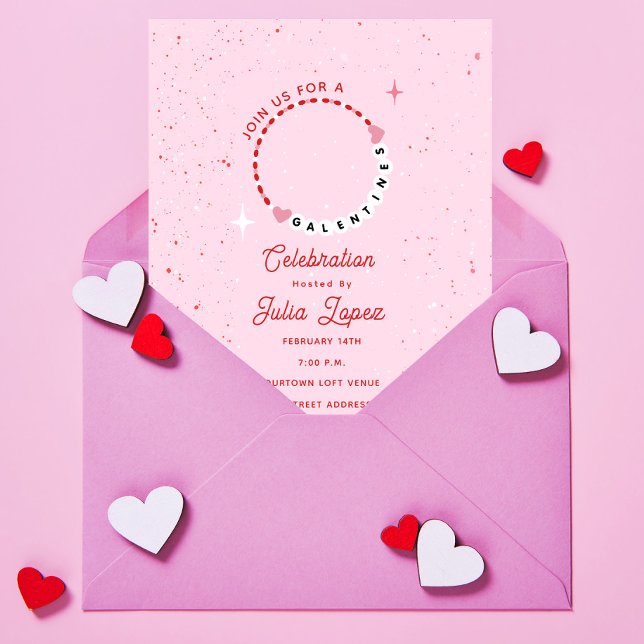 Galentine Party Valentine's Friendship Bracelet Save The Date (Creator Uploaded)