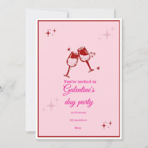 Galentine’s Day Party Invitation   Pink Champagne 