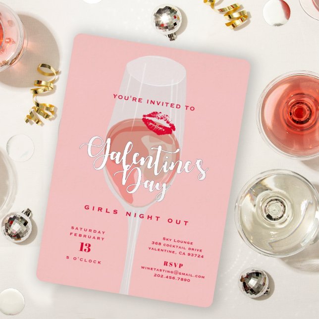 Galentine’s Day Party Watercolor Pink Rosé  (Creator Uploaded)