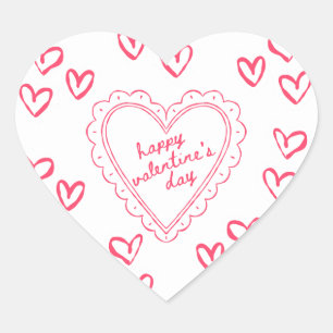 Galentine’s Day Valentine Girly Invitation Heart Sticker