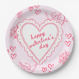 Galentine’s Day Valentine Girly Invitation Paper Plate