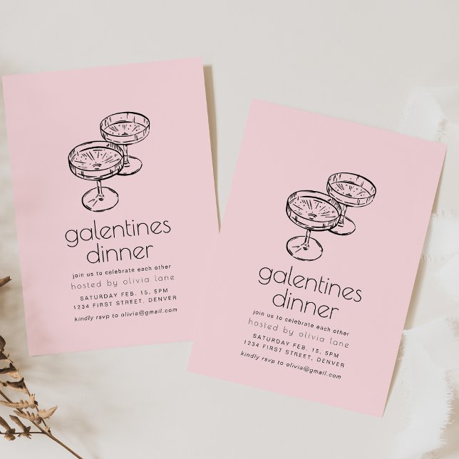 Galentine Valentine Girls Night Dinner Invitation (Creator Uploaded)