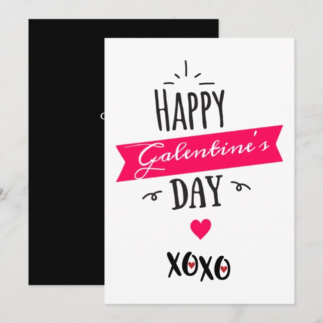 Galentine X❤X❤ | Happy Galentine's Day ❤ Pink Holiday Card (Front/Back)