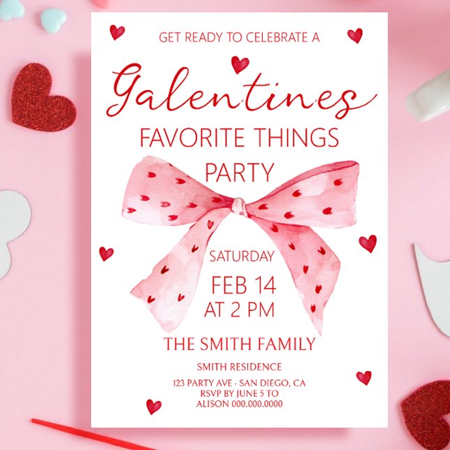 Galentine's Bow party  Invitation (Creator Uploaded)