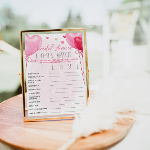 Galentine's Bridal Shower LOVE Match Game Invitation
