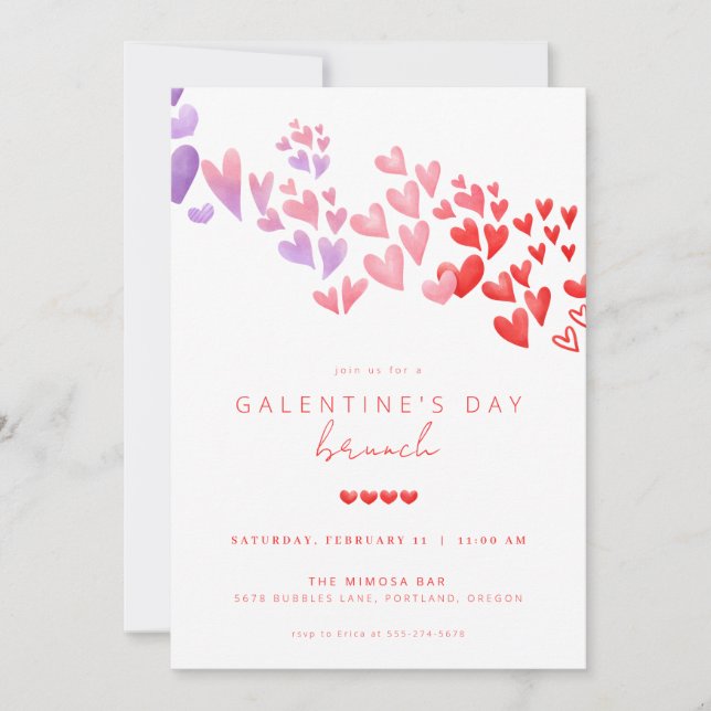 Galentine's Day Brunch Invite Girls Valentines Day (Front)