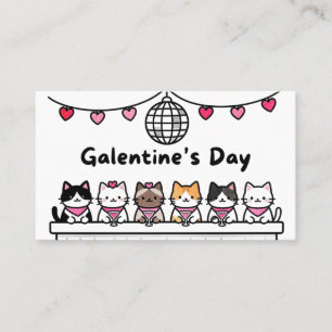 galentine's day card cat lover valentine day