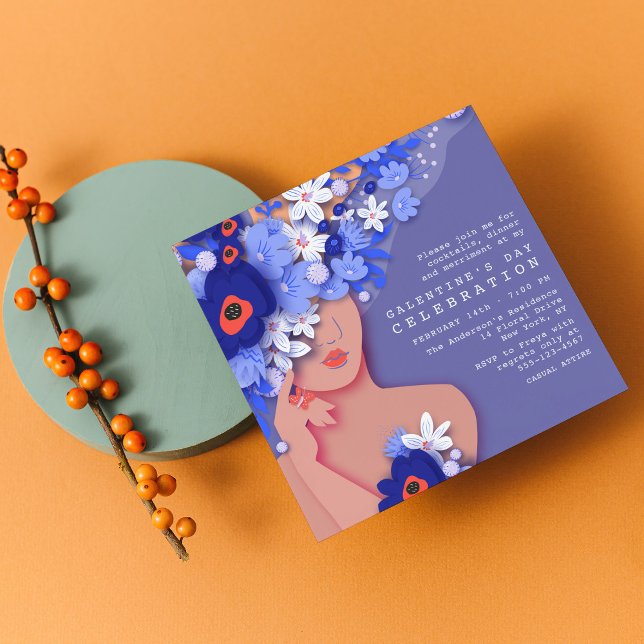 Galentine's Day Celebration Modern Girly Floral Invitation (Creator Uploaded)