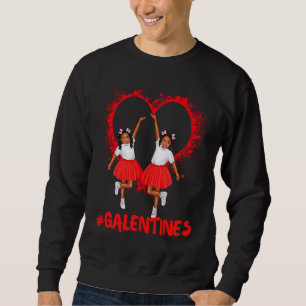 Galentines Day Fun Cute Brown Skin Girls Best Girl Sweatshirt
