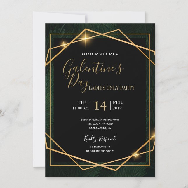 Galentine's Day Glam party tropical Invitation (Front)