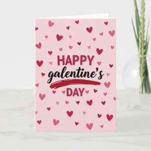 Galentines Day Heart Pattern Card