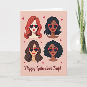Galentines Day Hearts Card