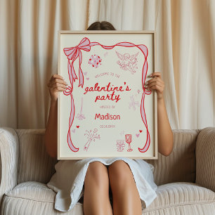 Galentine's Day Party Downloadable Welcome Poster