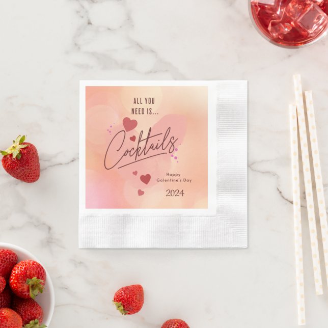 Galentine's Day Personalised Cocktail Napkins (Insitu)