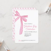 Galentine's day Pink ribbon bow theme modern