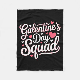 Galentine's Day Squad For Friends Festive Ladies V Fleece Blanket