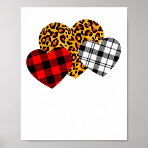 Galentines Day Squad Valentines Hearts Love Leopar Poster