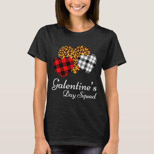 Galentines Day Squad Valentines Hearts Love Leopar T-Shirt