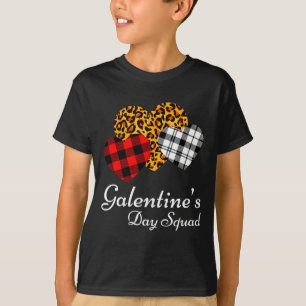 Galentines Day Squad Valentines Hearts Love Leopar T-Shirt