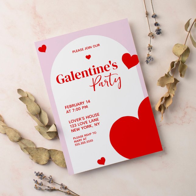 Galentine's Day Valentine's Day Heart Invitation (Creator Uploaded)