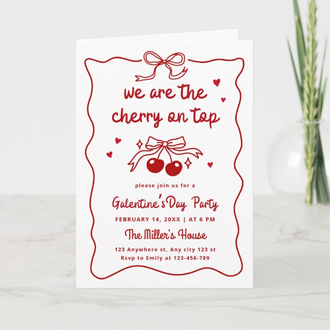 Galentines Day, Valentines Party Girls Night Party Invitation (Front)