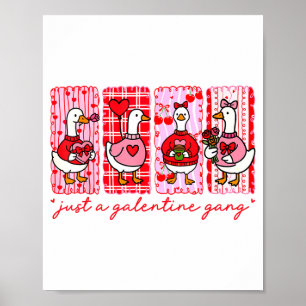 Galentines Day Women Galentines Gang Goose Valenti Poster
