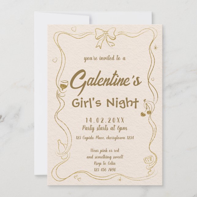 Galentine's Girls Night  Invitation (Front)
