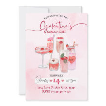 Galentine's Girl's Night Party Invitation