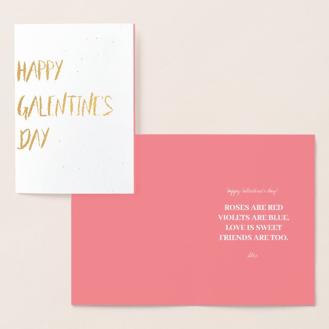 Galentine's Gold Pink Card Design (Display)