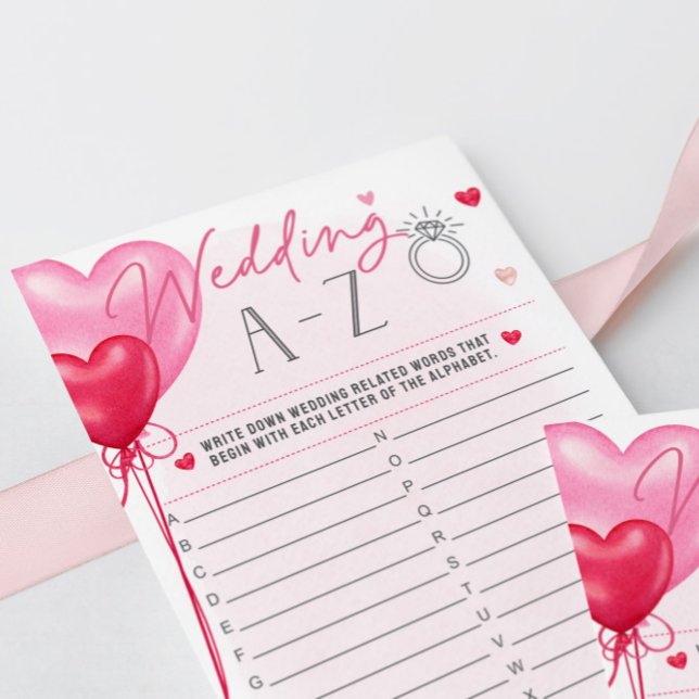 Galentine's Love Is In The Air A-Z Bridal Game Menu (Creator Uploaded)