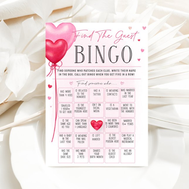 Galentine's Love Is In The Air Bridal Shower Bingo Menu (Creator Uploaded)