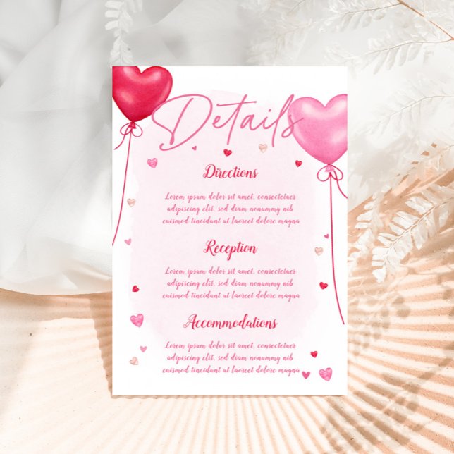 Galentine's Love Is In The Air Wedding Detail Card (Creator Uploaded)