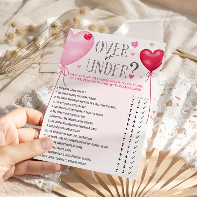 Galentine's Over or Under Bridal Shower Games Invitation (Creator Uploaded)