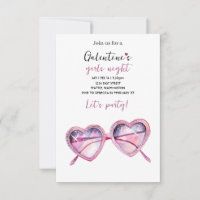 Galentines Party Invite | Heart Shaped Sunglasses
