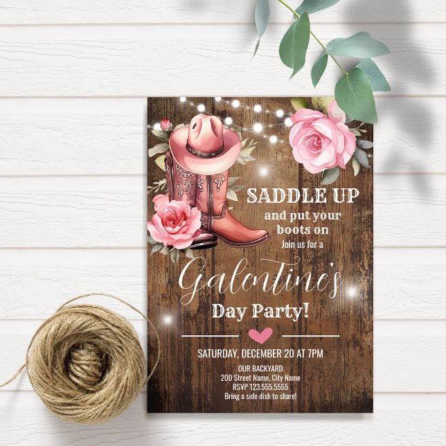 Galentine's Party Western Valentine's Day Invitation (Creator Uploaded)