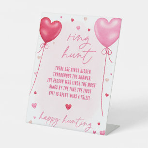 Galentine's Ring Hunt Bridal Shower Game Pedestal Sign