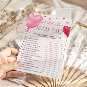 Galentine's What Did The Groom Say Bridal Games Menu