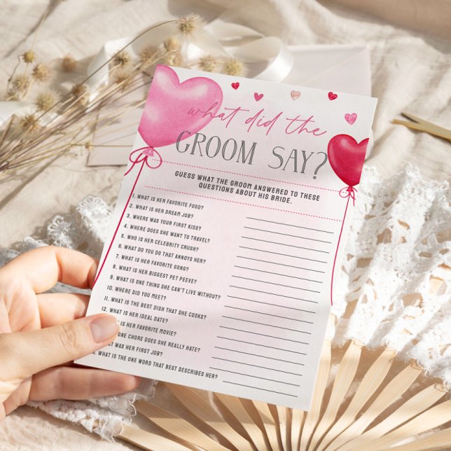 Galentine's What Did The Groom Say Bridal Games Menu (Creator Uploaded)