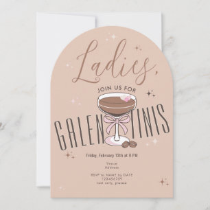 Galentini Martini Mocha Mousse Galentine Day Party Invitation