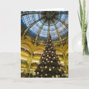 Galeries La Fayette at Christmas, Paris, France Holiday Card