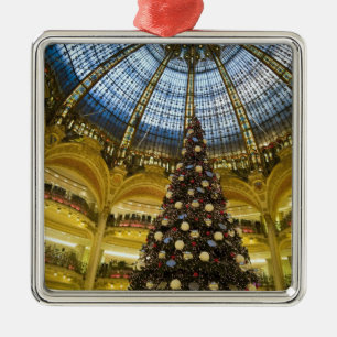 Galeries La Fayette at Christmas, Paris, France Metal Tree Decoration