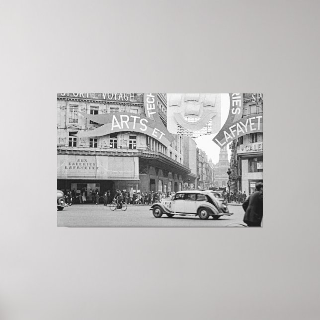 Galeries Lafayette Paris Haussmann 1940 Photograph Canvas Print (Front)