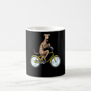 Galgo Espanol Dog with bike Spanish sighthound Coffee Mug