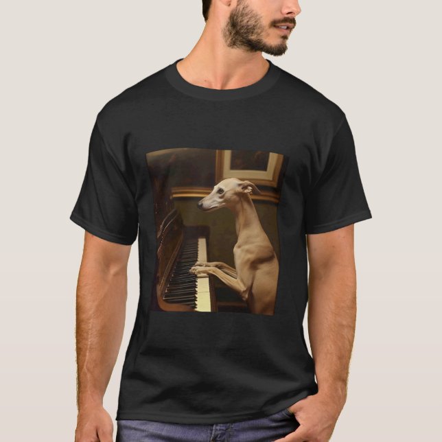 Galgo Piano Dog T-Shirt (Front)