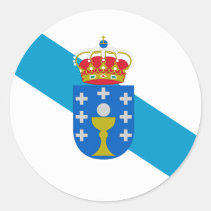 Galicia flag  classic round sticker