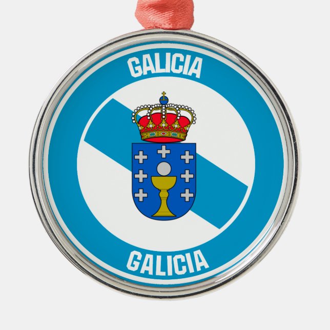 Galicia Round Emblem Metal Tree Decoration (Front)